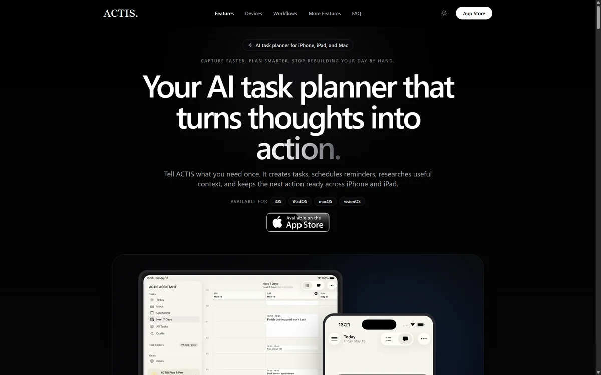 Prikaz web projekta Actis App