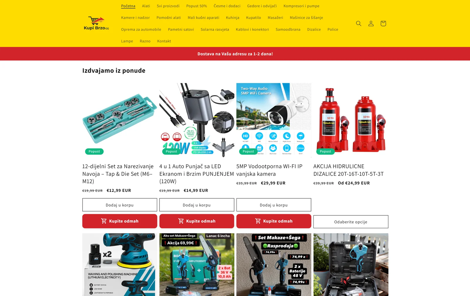 Prikaz web projekta Kupi Brzo CG